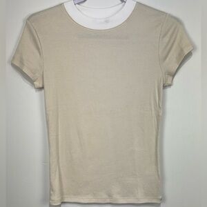 a new day Cream and White Short Sleeve Tee